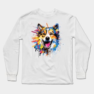 Husky Dog Pet World Animal Lover Furry Friend Abstract Long Sleeve T-Shirt